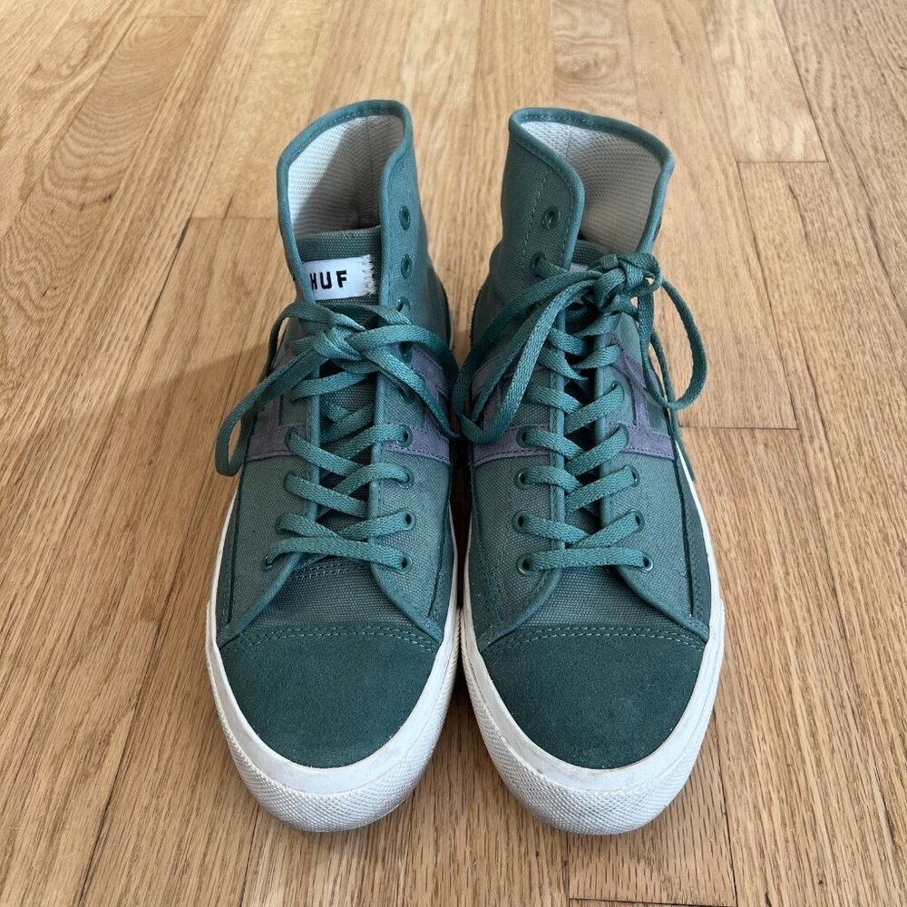 HUF Men's Hupper 2 Hi Hightop Canvas Skate Sneakers Green US Size 8.5/EU 41